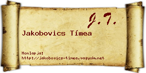 Jakobovics Tímea névjegykártya